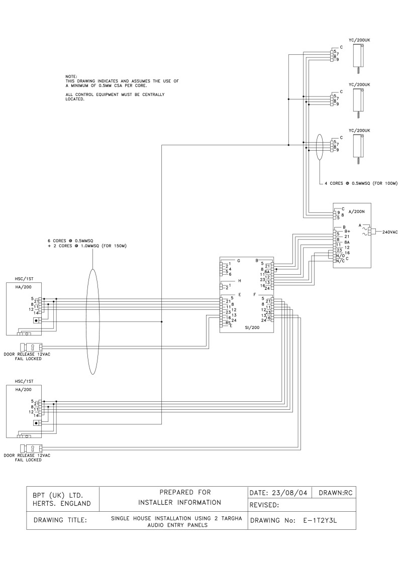 bpt wiring diagrams - system 200